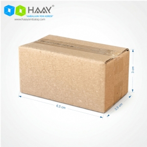 6,5x3,5x3 cm Tek Oluklu Kraft A-Box Koli 