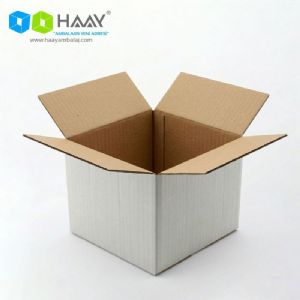 4x4x4 cm Tek Oluklu Kraft (Beyaz) A-Box Koli  - 1141