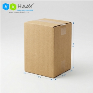 7x7x9 cm Tek Oluklu Kraft A-Box Koli