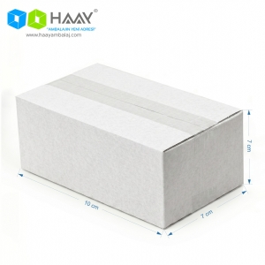 10x7x7 cm Çift Oluklu Beyaz A-Box Koli