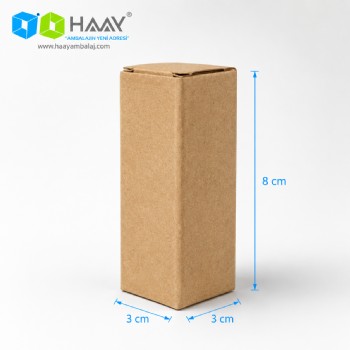 3x3x8 cm Tek Oluklu Küçük Kapaklı Kutu