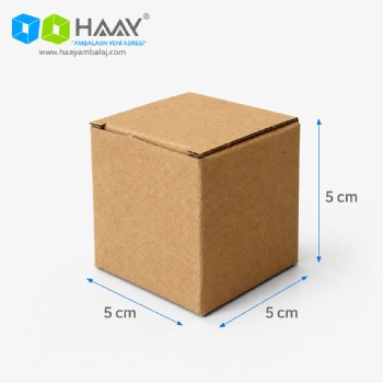 5x5x5 cm Tek Oluklu Kraft Kilitli Kutu