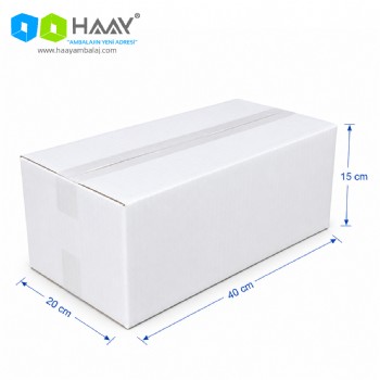 40x20x15 cm Tek Oluklu Beyaz A-Box Koli 40x20x15 cm Tek Oluklu Beyaz A-Box Koli