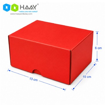 13x10x6 cm Renkli Karton Kutu (Kırmızı)