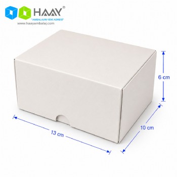 13x10x6 cm Renkli Karton Kutu (Beyaz)