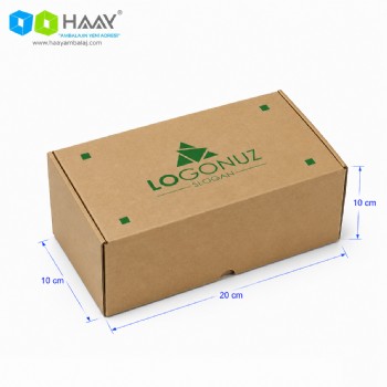 20x10x10 cm Kraft Kilitli E-ticaret Kutusu (4 Nokta)