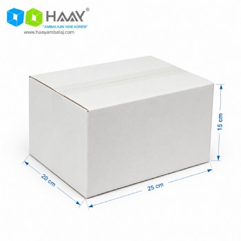 25x20x15 cm Beyaz Çift Oluklu A-Box Koli 25x20x15 cm Beyaz Çift Oluklu A-Box Koli