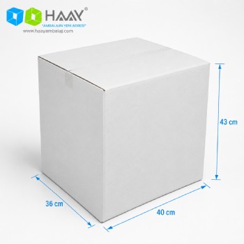 40x36x43 cm Beyaz Çift Oluklu A-Box Koli 40x36x43 cm Beyaz Çift Oluklu A-Box Koli