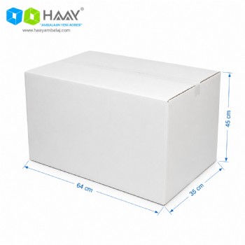 64x35x45 cm Beyaz Çift Oluklu A-Box Koli